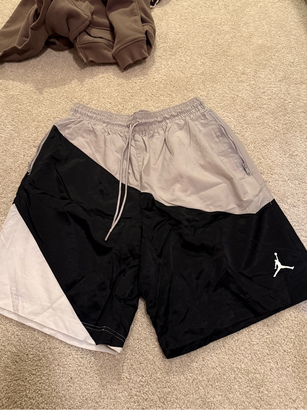 Jordan Men’s Black and Gray Panel Athletic Shorts
